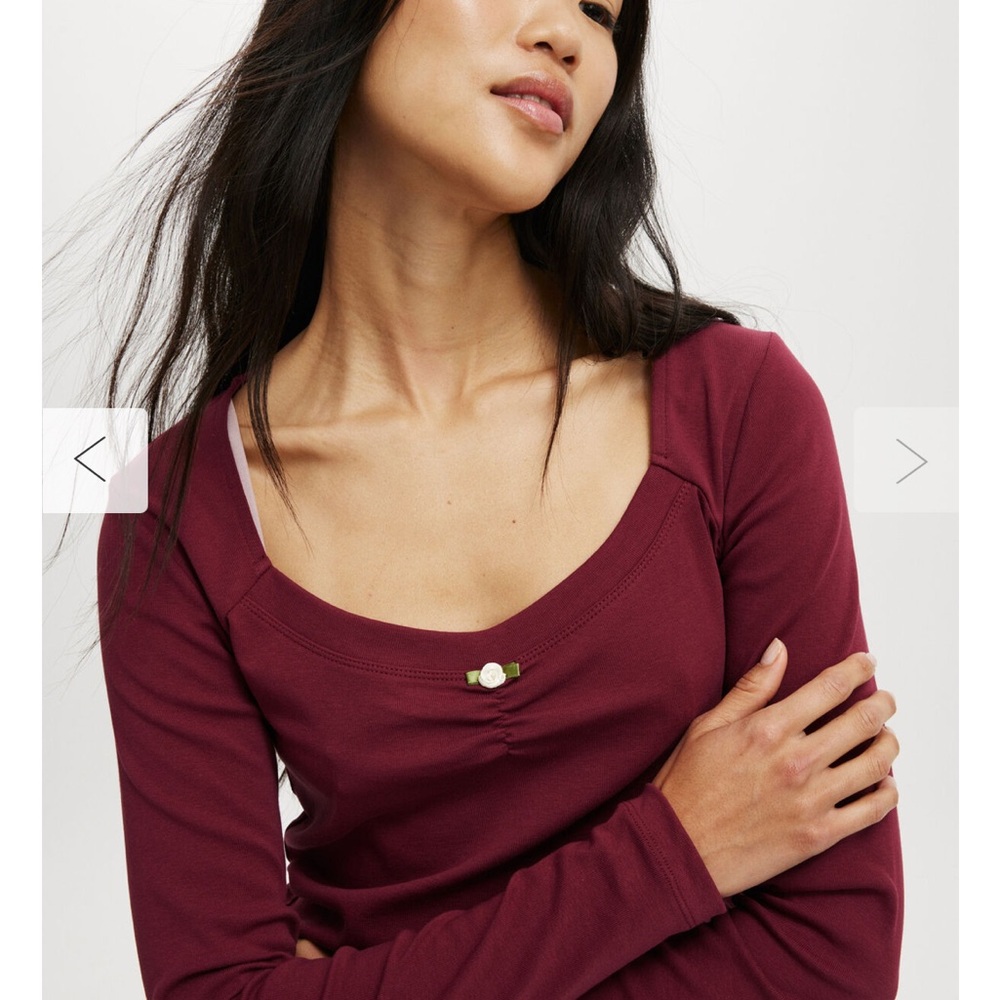 Cotton On Deep Red Long Sleeve Top-BOGO DEAL